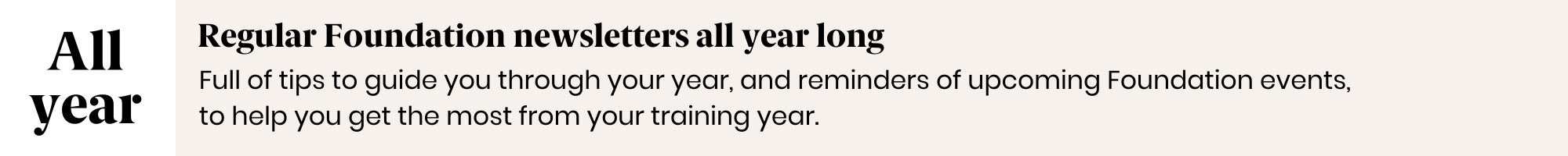 Year-round on the Foundation programme
